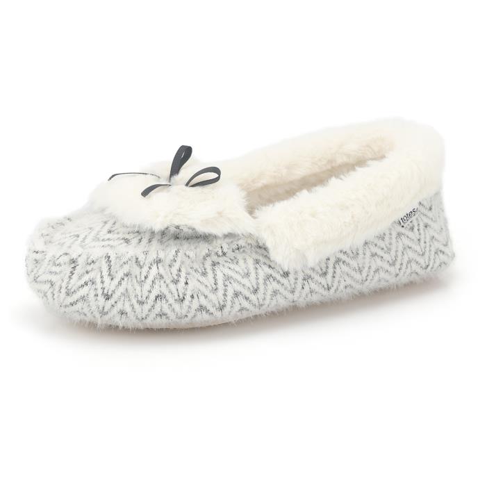 totes toasties® Ladies Sparkle Moccasin Slippers Cream Multi Extra Image 3
